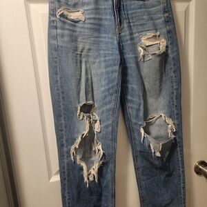Distressed Blue Jeans
